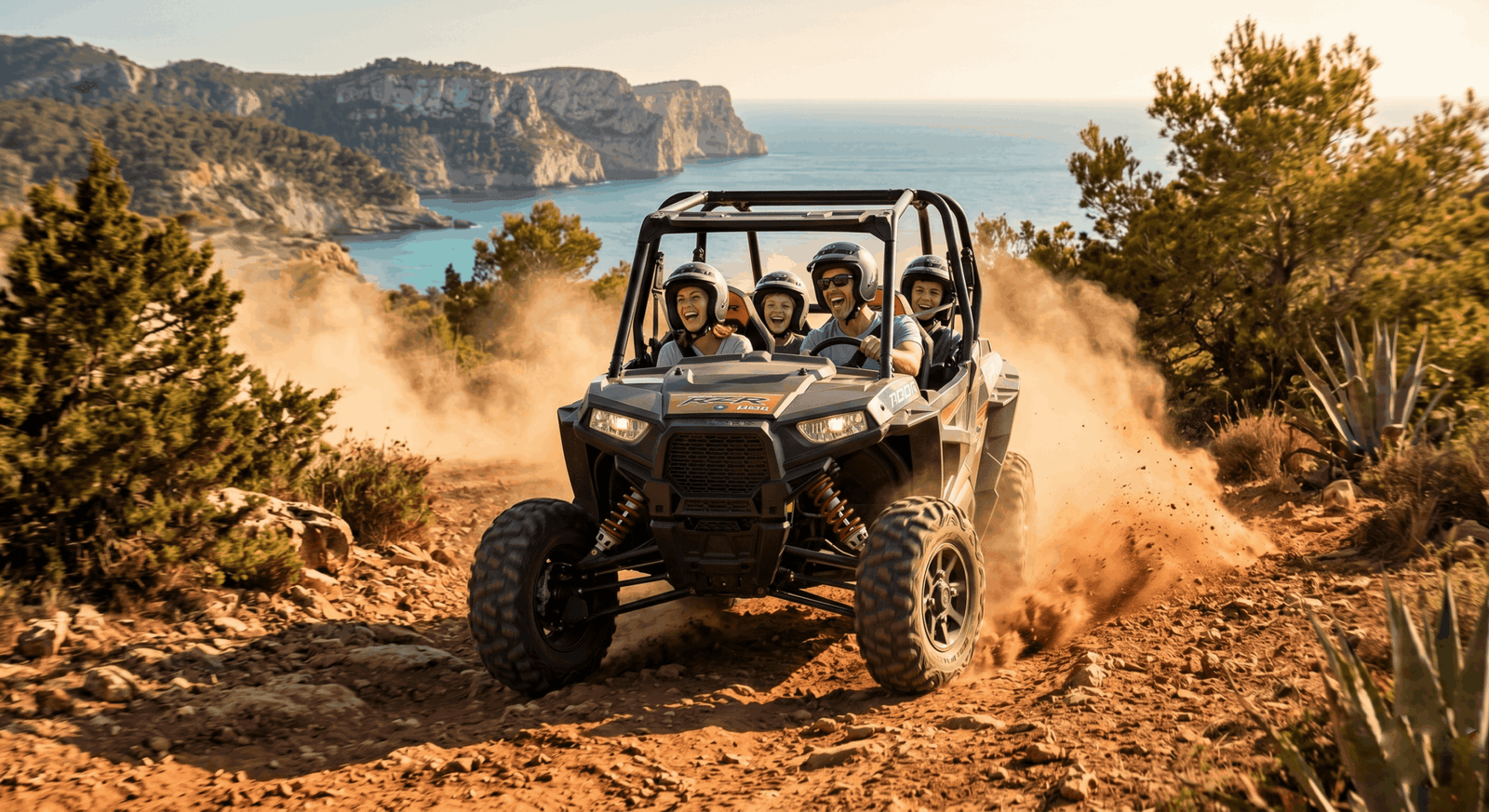 Familia en buggy tour Ibiza